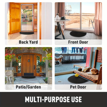 Hållbar Gummidörrmatta - Halvrund Design för Utomhus och Inomhus