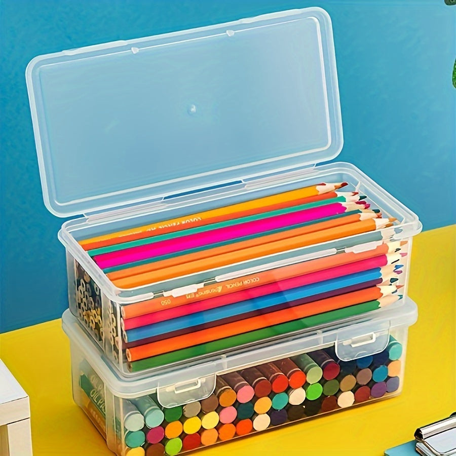 Transparent Förvaringsbox - Praktisk och Hållbar för Skolmaterial