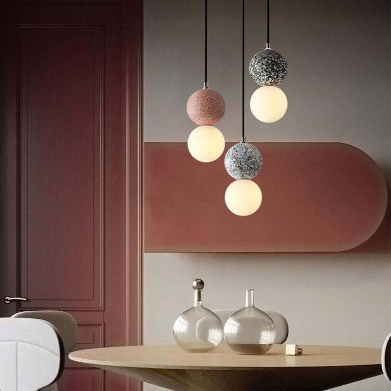 LumoSphere - Modern LED Hänglampa Svart Vit Glas