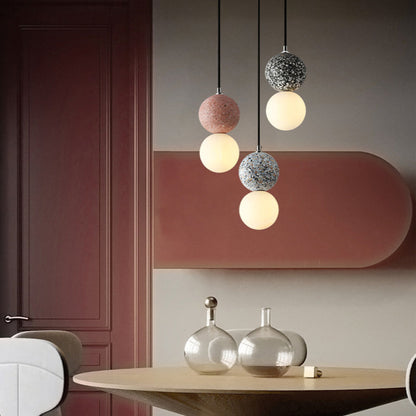 LumoSphere - Modern LED Hänglampa Svart Vit Glas