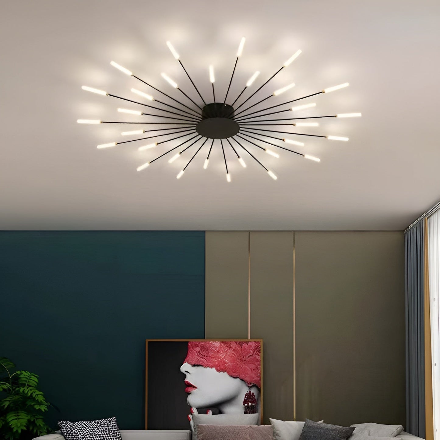 CelestialArc Light - Modern Fyrverkeri LED-Taklampa