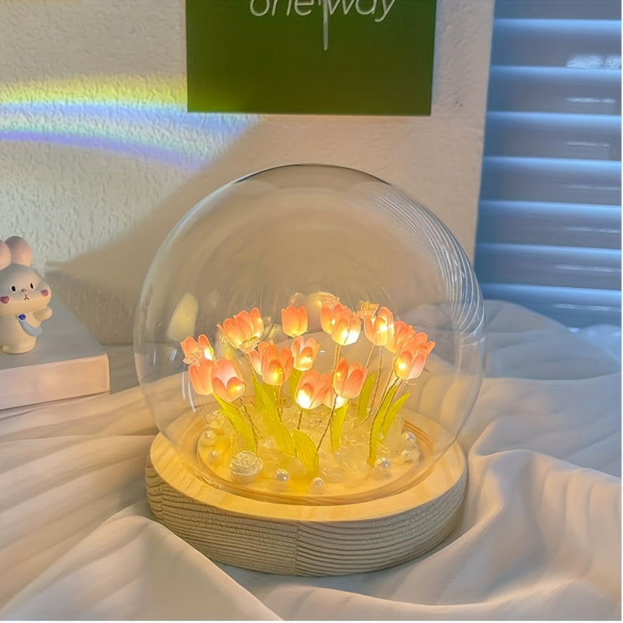 TulipGlow - Kreativ Tulpan Nattlampa DIY Bordslampa för Rumsdekoration