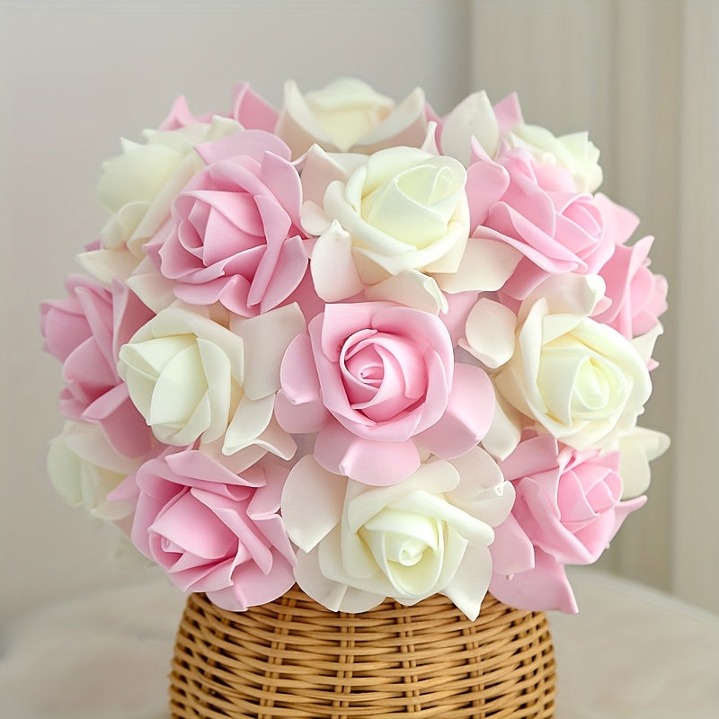 FloraGlow - Art Deco USB Rosatablett med Polerad Bas och Glödlampa