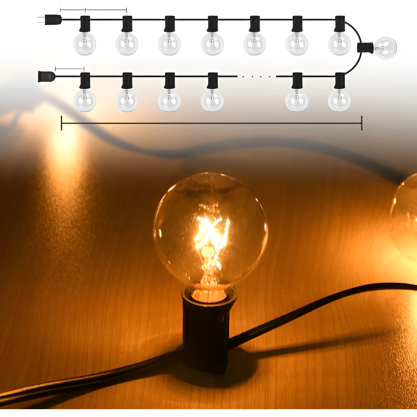 FairyFlicker String Lights - Lyxig terrassbelysning med vattentätt skydd