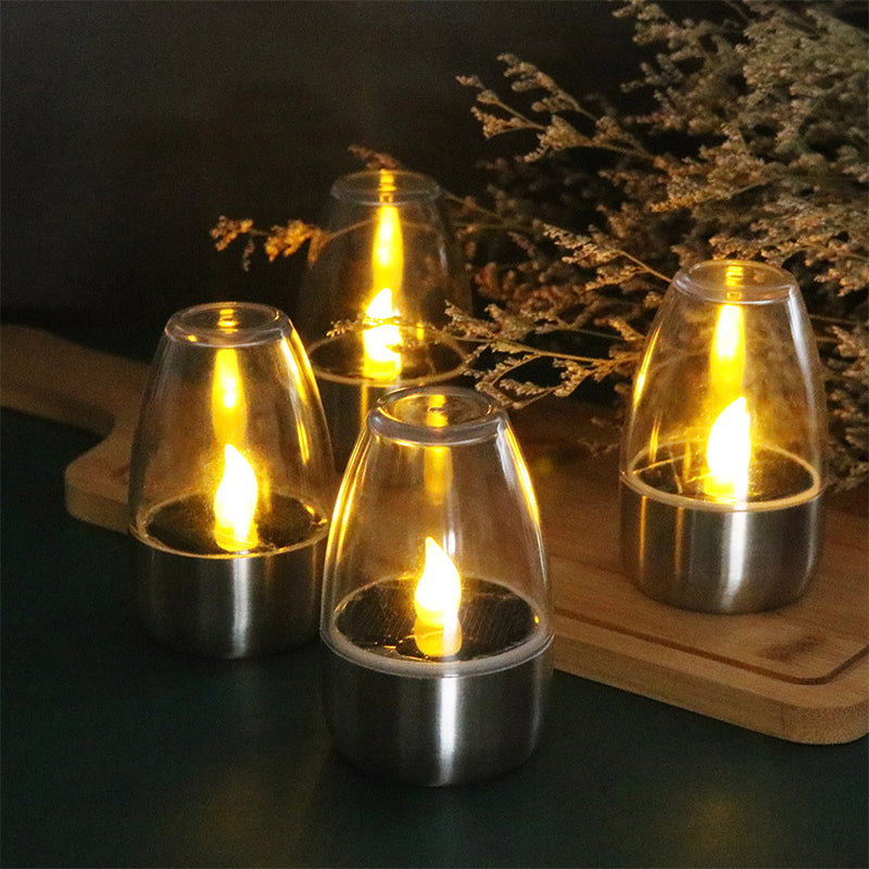 LuxRoyale Solar Vattentät LED Glasljus - Elegant Utomhus- och Inomhusbelysning