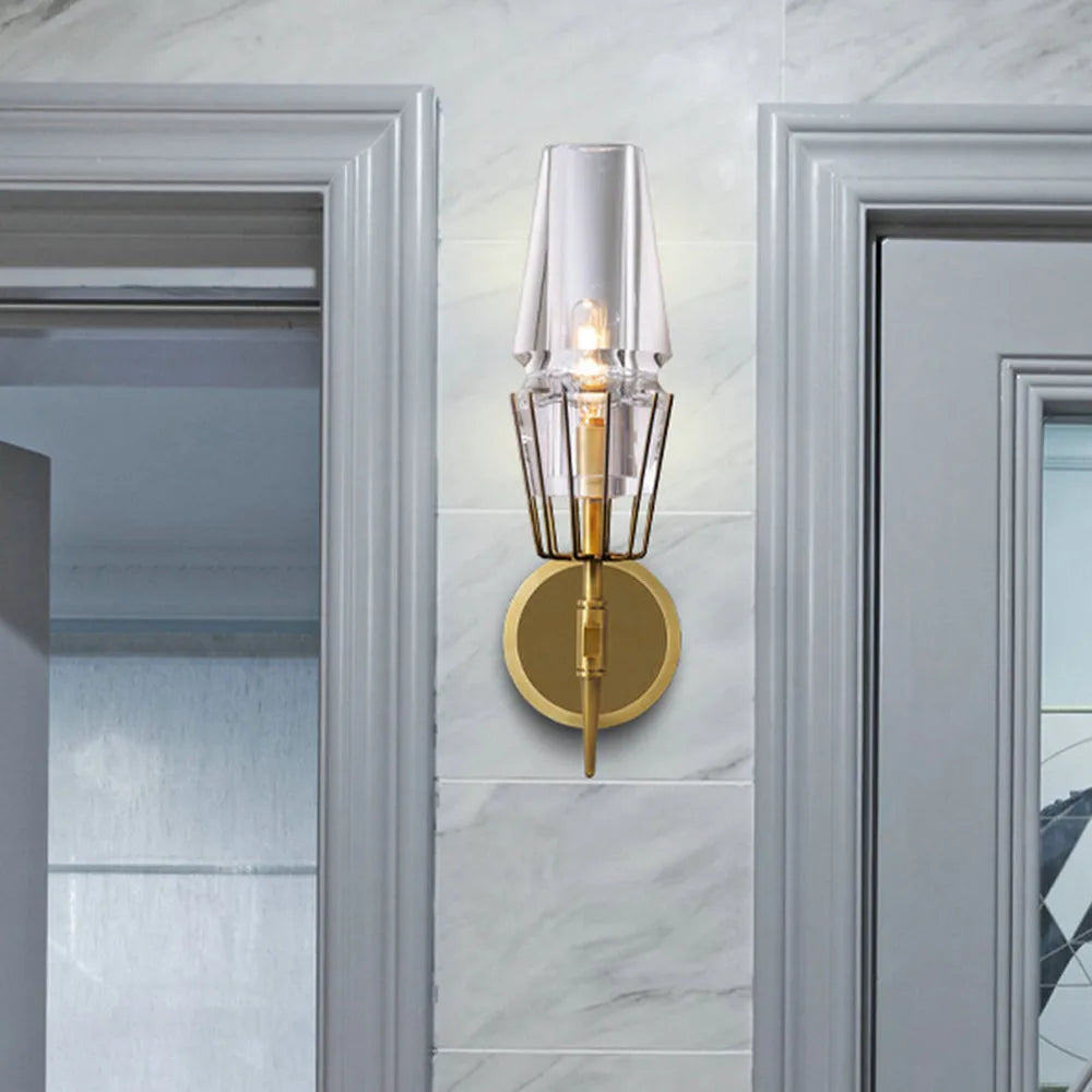 Vägglampa Modern Mässing Glas Sconce