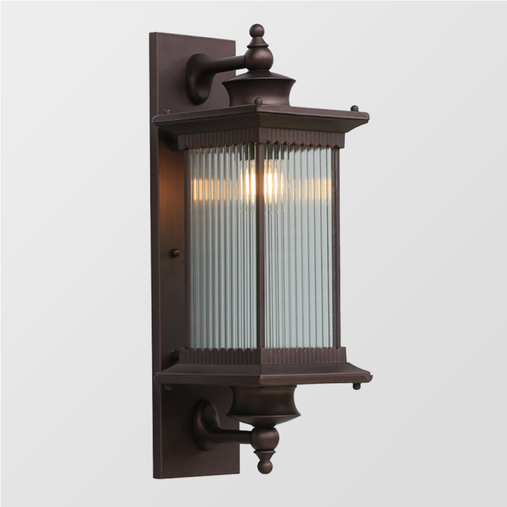 Utomhusvägglampa med rektangulär retrohölje
