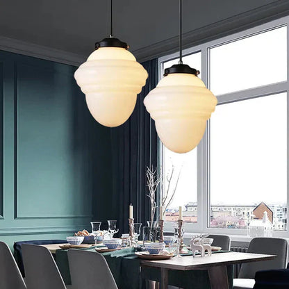 Lunara | Geometrisk mjölkglas pendellampa i vitt
