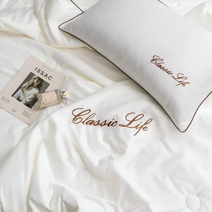 SummerSilk Filt - Mjuk Kylande Broderad Sidenfilt