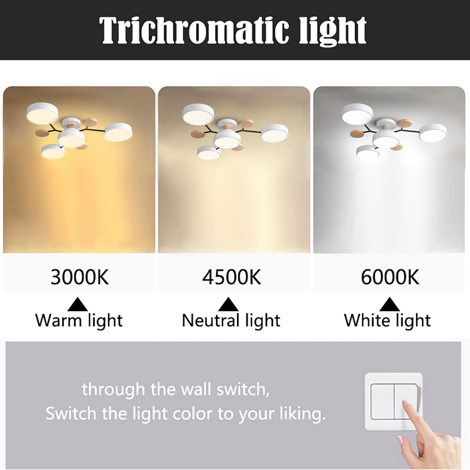 Samtida rund LED taklampa för vardagsrum