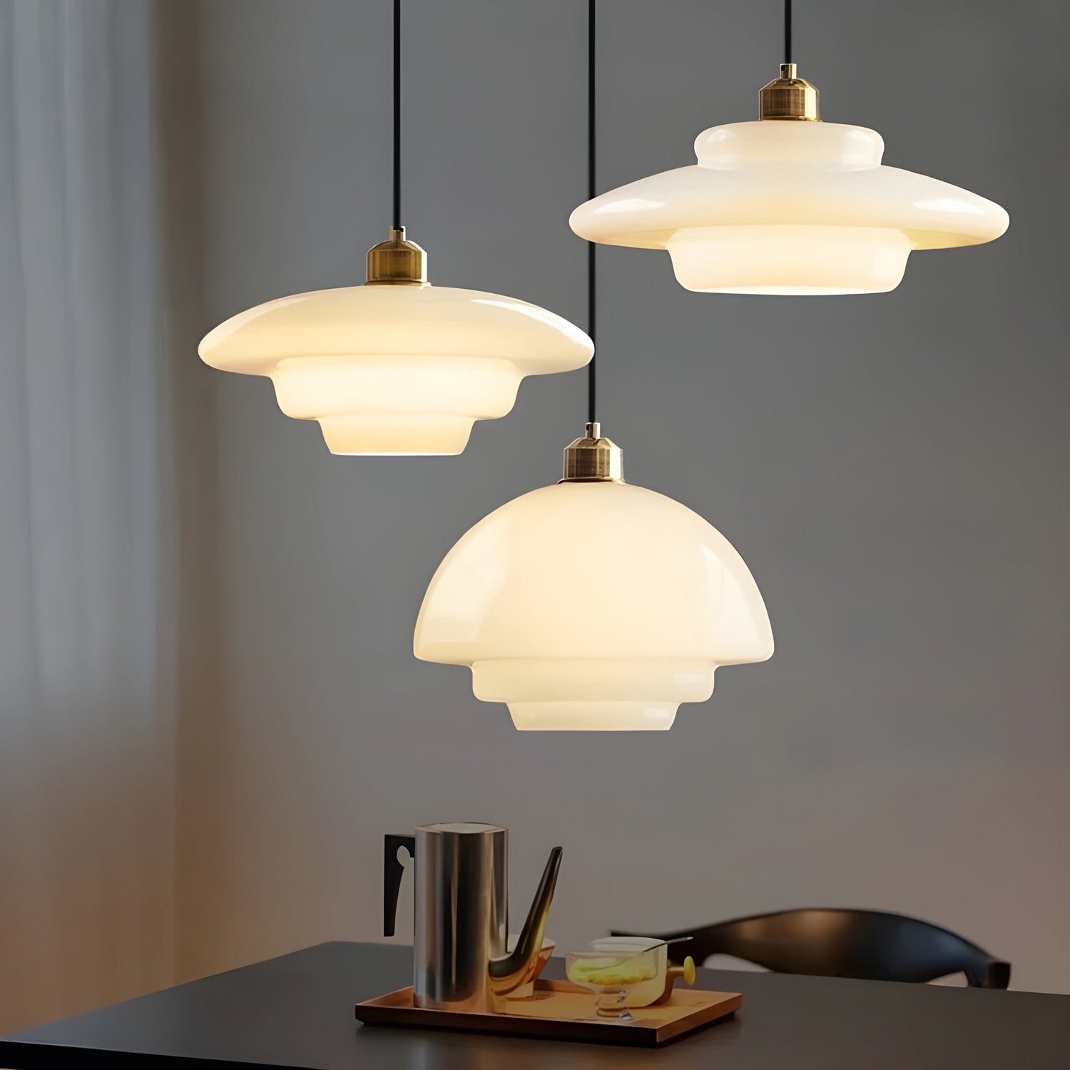 IvoryGlow Light - Modern hänglampa i elfenbensfärgad glas