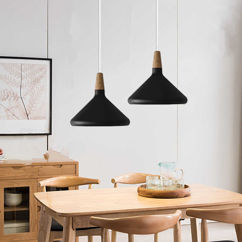 Nordisk Macaron Pendant Light | Trä Accent | Minimalistisk Charm | D7.09&quot;-15.35&quot; | Brick by Brick