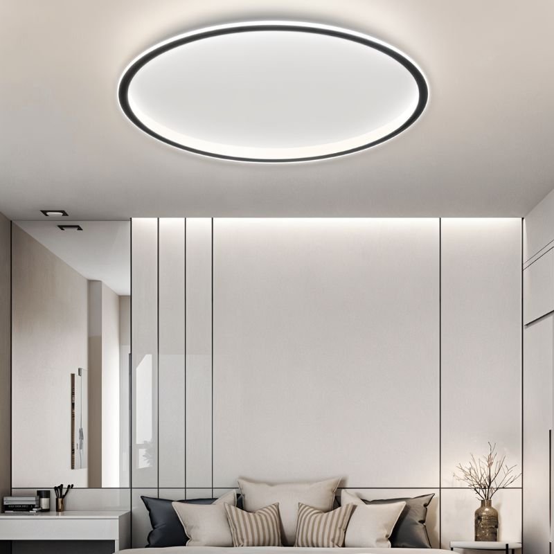 Ultra-tunn modern taklampa | Flush Mount LED för låga tak | Rund &amp; dimbar