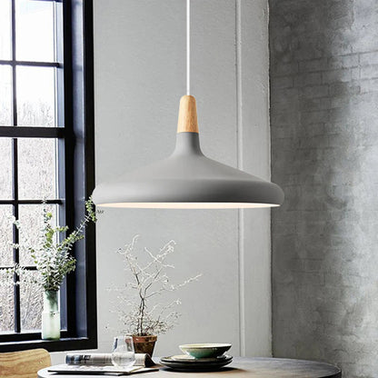 Nordisk Macaron Pendant Light | Trä Accent | Minimalistisk Charm | D7.09&quot;-15.35&quot; | Brick by Brick