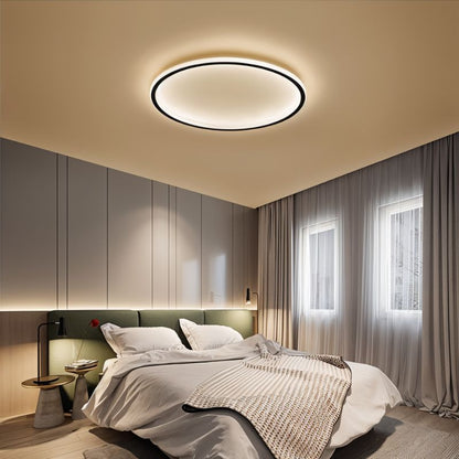 Ultra-tunn modern taklampa | Flush Mount LED för låga tak | Rund &amp; dimbar
