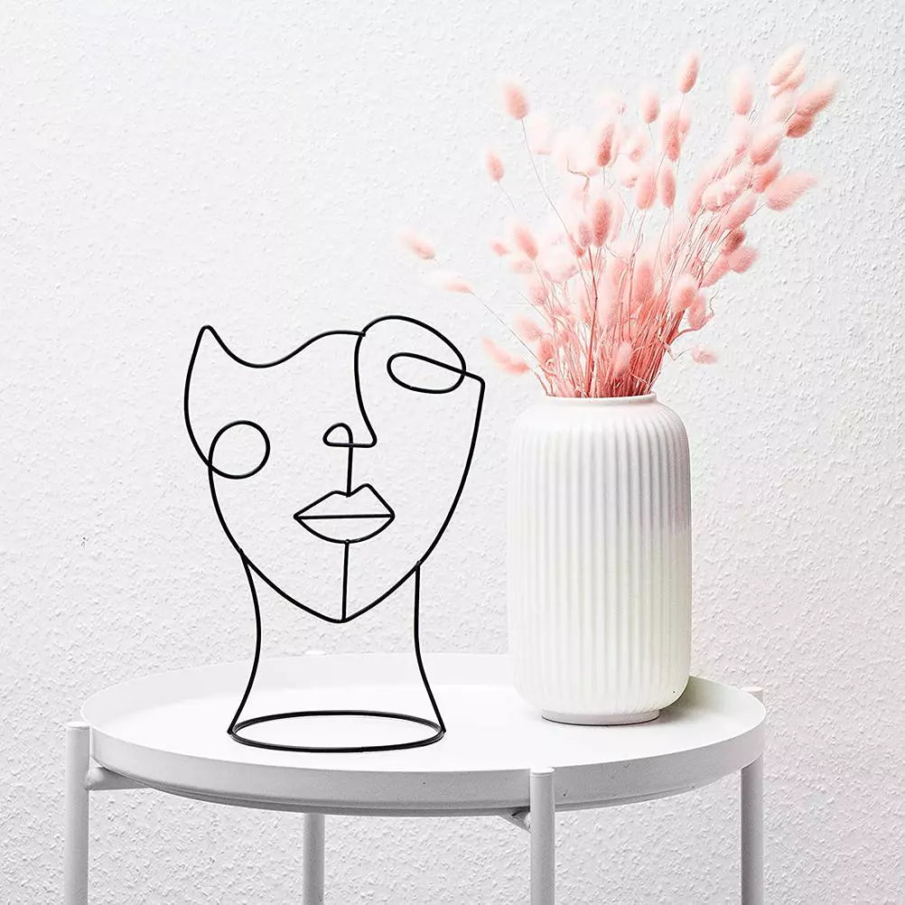 Linjeteckning Skulptur - Modern Ansiktsdesign för Hemmet
