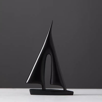 Maritim Segelbåt Skulptur - Elegant Heminredning