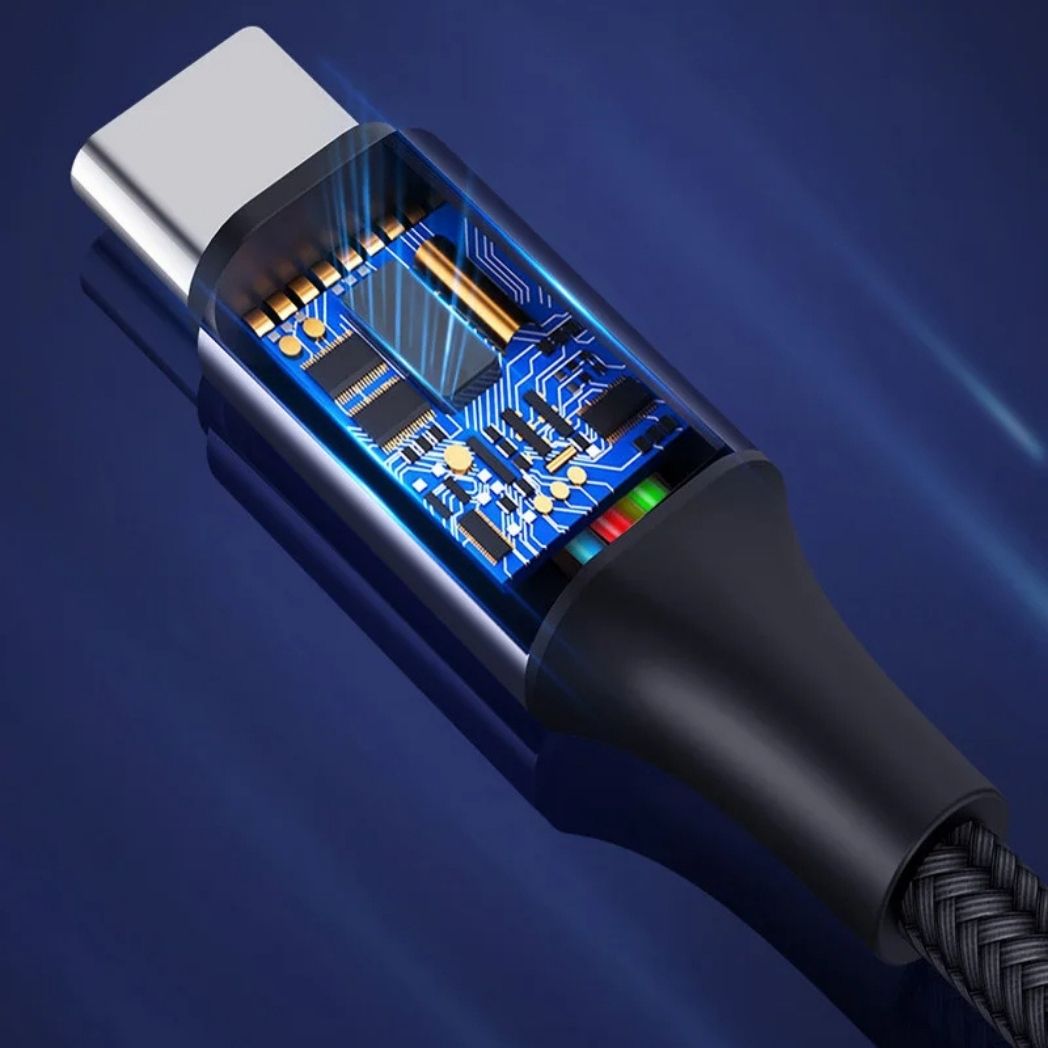 USB C Kabel Snabbladdning Flätad Sladd