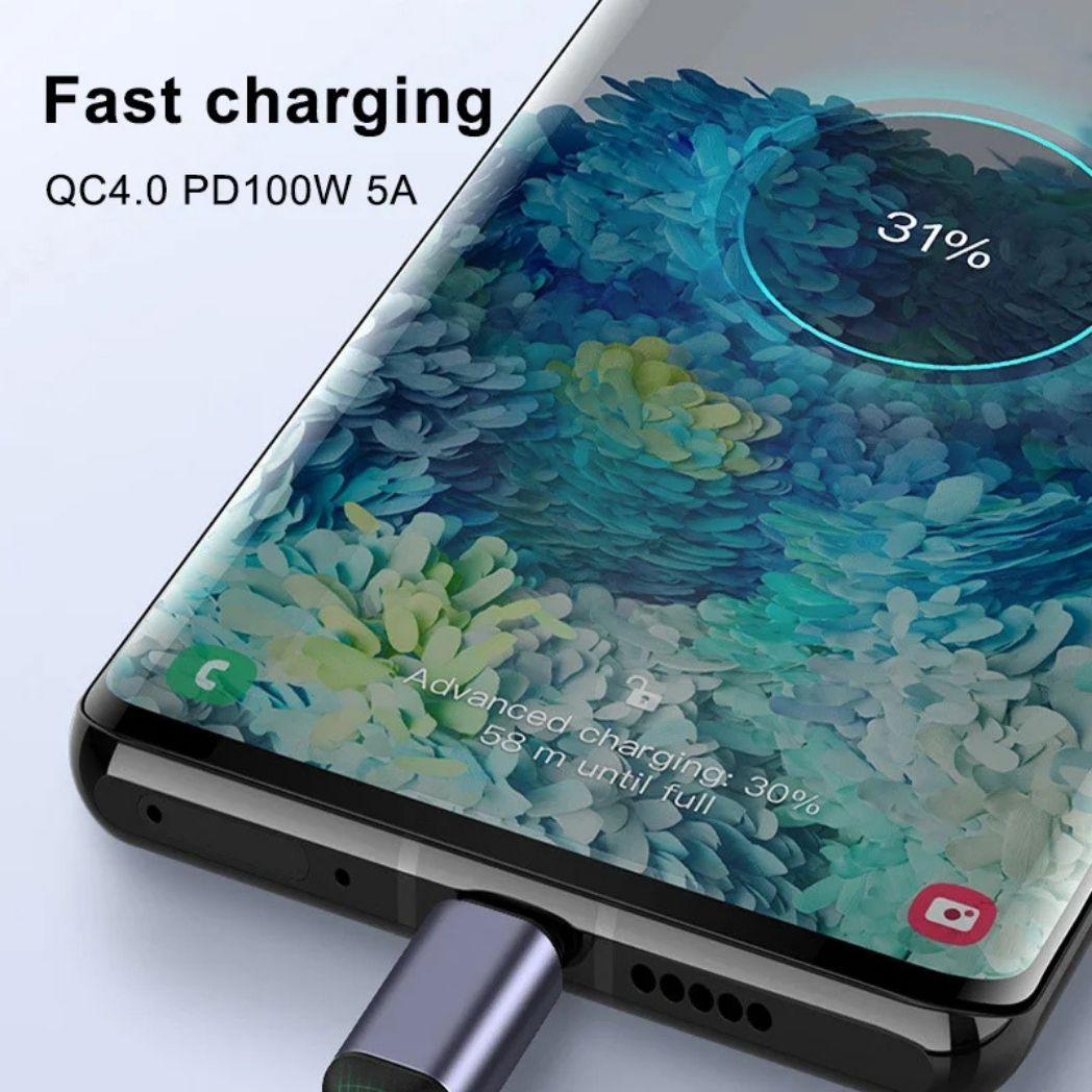 USB C Kabel Snabbladdning Flätad Sladd