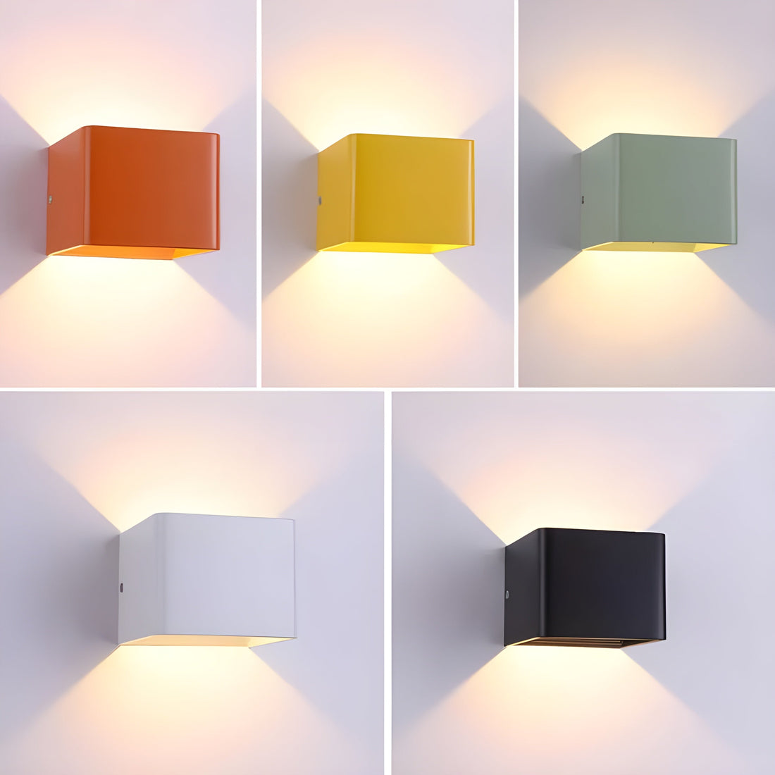 LED vägglampa i kubform – Modern i aluminium | För inomhus- och utomhusbruk