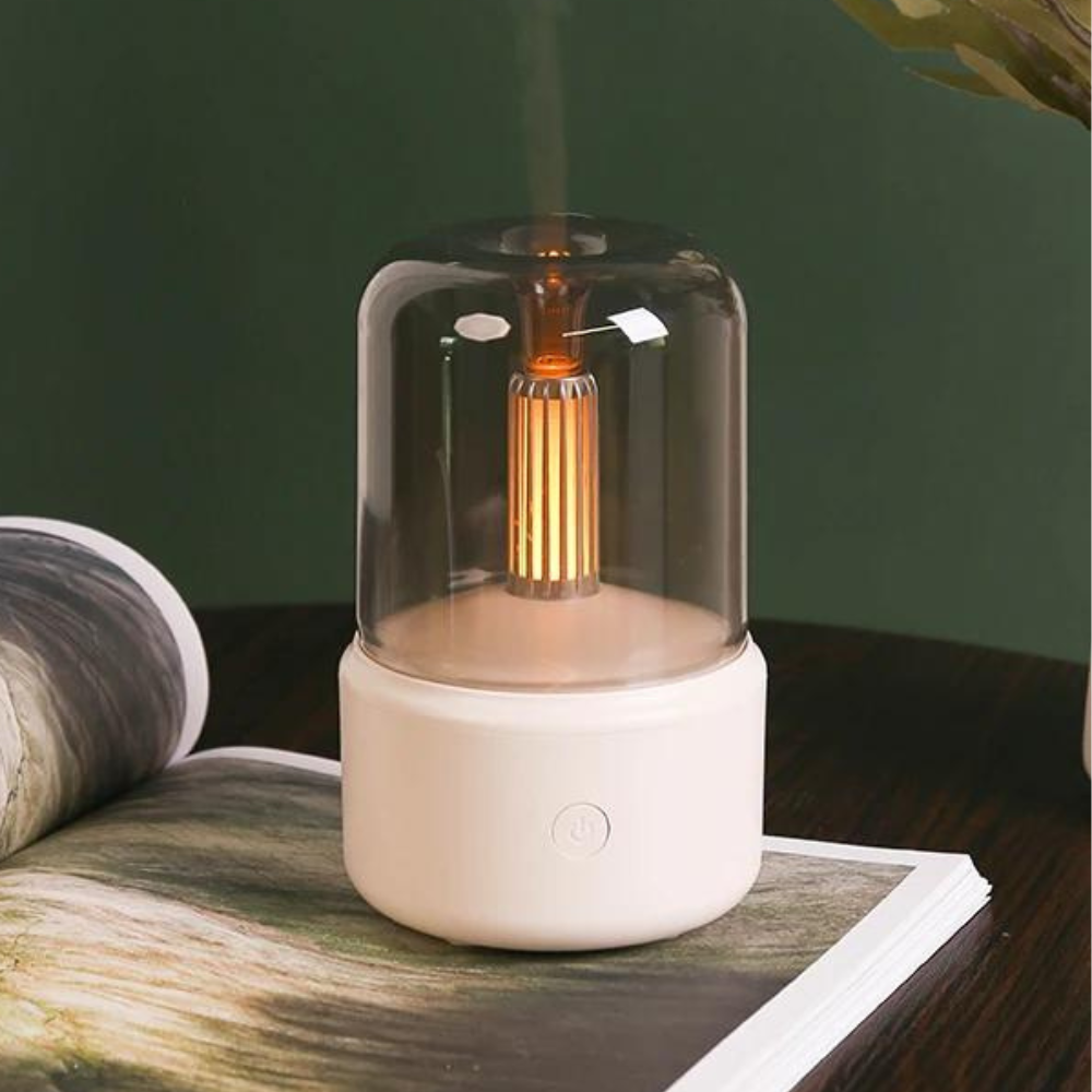 Luxora Retro Aromadiffusor med Nattljus - USB Eterisk Olja Luftfuktare för Hem och Kontor