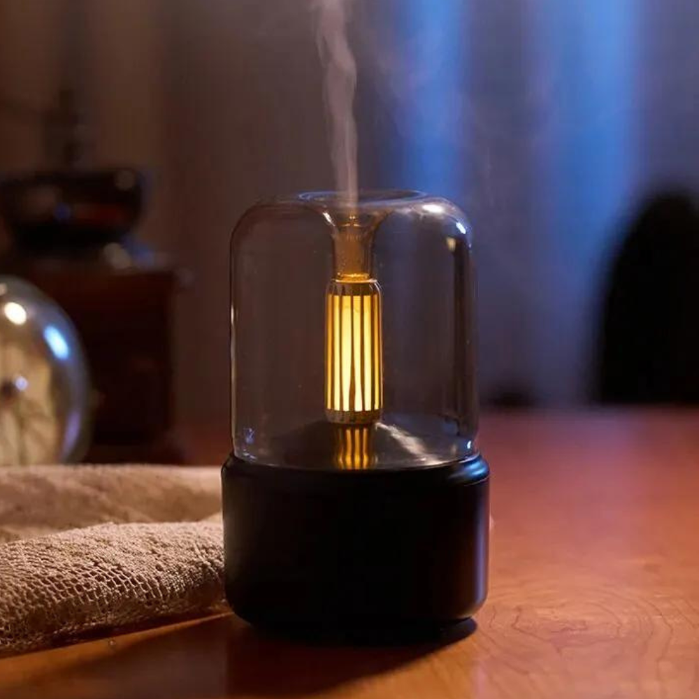 Luxora Retro Aromadiffusor med Nattljus - USB Eterisk Olja Luftfuktare för Hem och Kontor