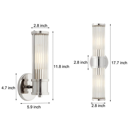 1/2-Lights Modern Vägglampa med Cylindrisk Glas