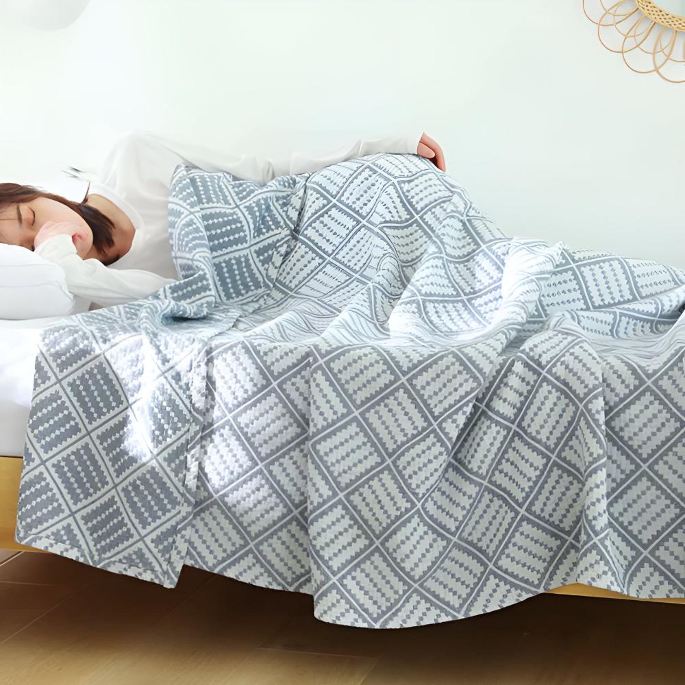 Rutig Mönster Bomulls Filt