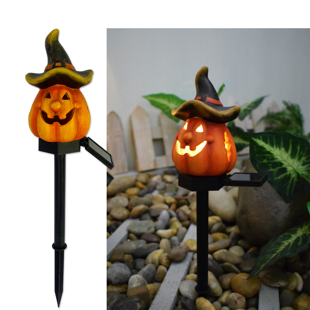 Halloween Solarlampor – Dekorativa LED trädgårdslampor med pumpa- och häxmotiv