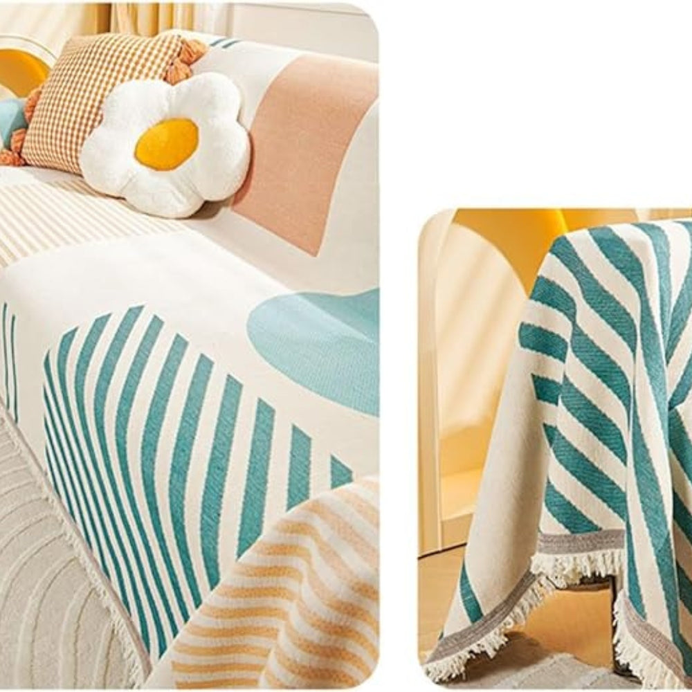 Meringue Chenille Geometri Sofföverdrag