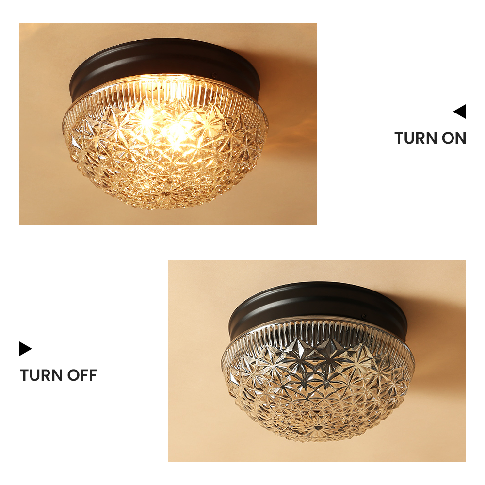 Klar Ribbade Glaskronlamp för Sovrum