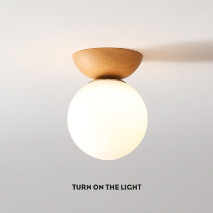 Taklampa med glas skärm för hallen