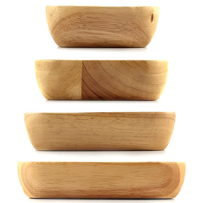 Naturligt Trä Fyrkantig Skål