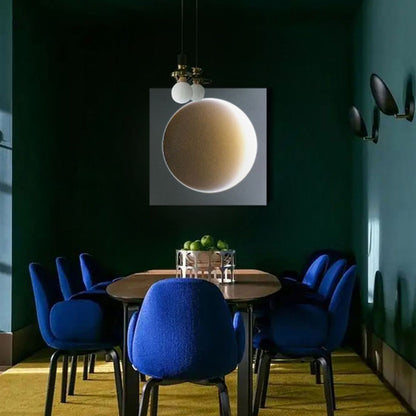 Elif - Modern LED Vägglampa Fyrkant Måne Inomhus, Vit, Metall