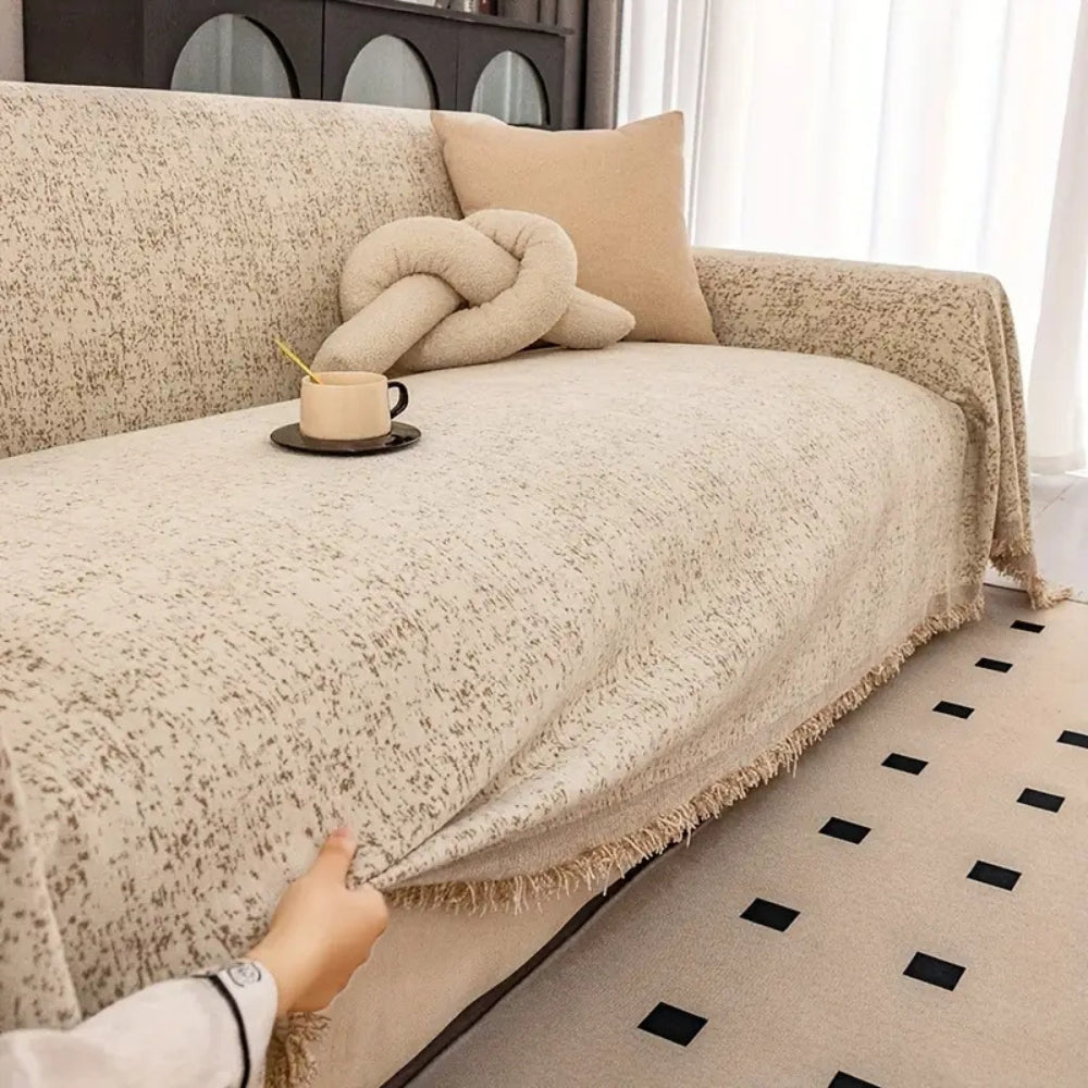 Spräcklig Mönster Chenille Sofföverdrag