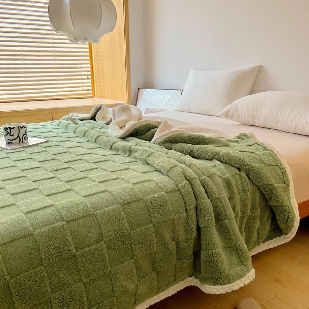 Plush Fyrkantig Rutigt Filt