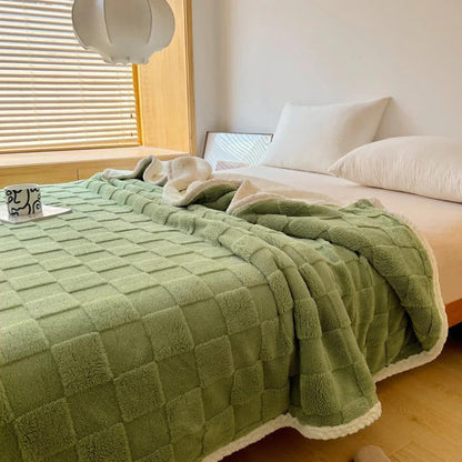 Plush Fyrkantig Rutigt Filt