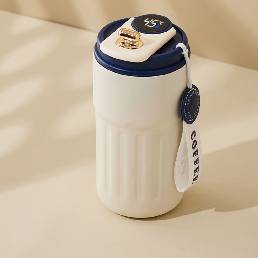 Rostfritt stål kaffekopp med LED temperaturvisning 450 ML