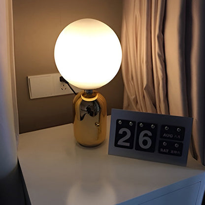 1-Ljus Handblåst Aballs Bordslampa Elektropläterad Nordisk