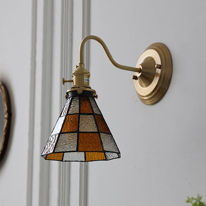 Vägglampa med vintage glas skugga armatur