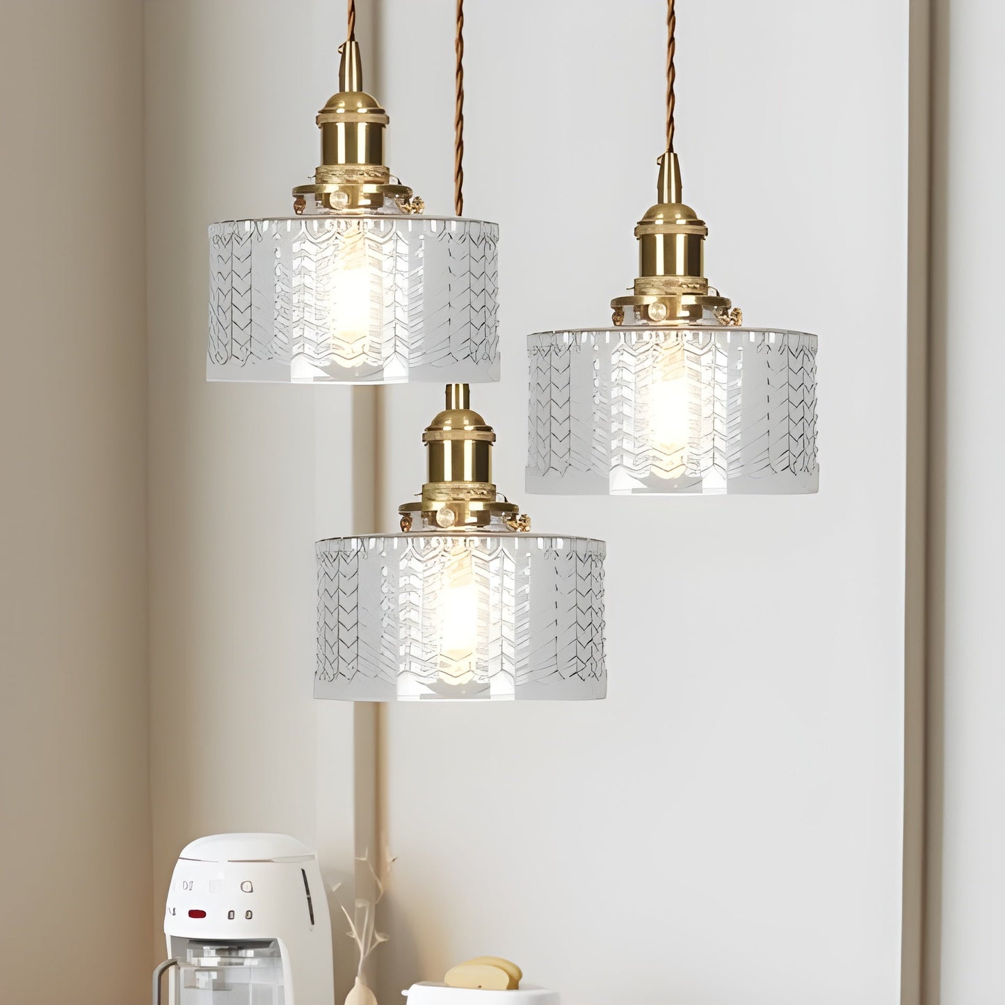 CrystalWave Light – Retro Kort Cylinder LED Hänglampa