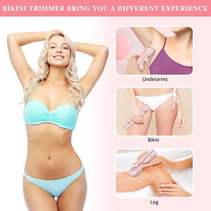 2 i 1 Elektrisk Bikini Trimmer - Dubbelhuvud Rakapparat För Kvinnor
