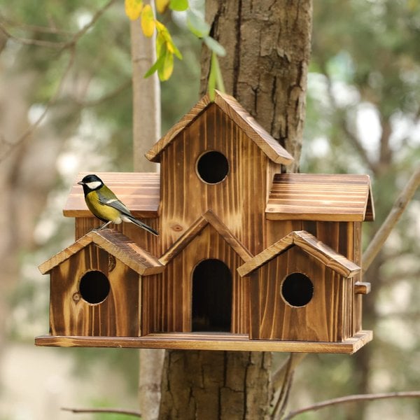 NatureNest - Artisan Birdhouse med sex mysiga ingångar