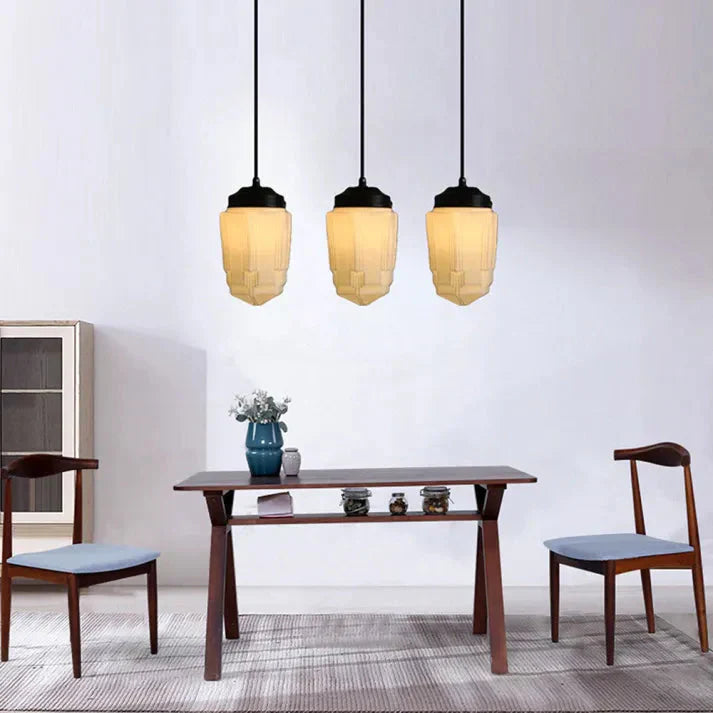 Lunara | Geometrisk mjölkglas pendellampa i vitt