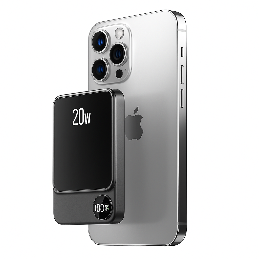 Power Bank Slim Trådlös Magnetisk Laddare