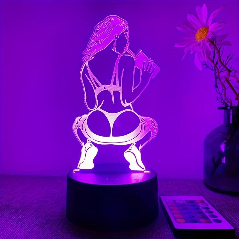DecoLamp - 3D Konstnärlig Bordslampa med Fjärrkontroll, USB Driv, 16 Färgval