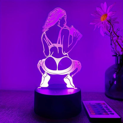 DecoLamp - 3D Konstnärlig Bordslampa med Fjärrkontroll, USB Driv, 16 Färgval