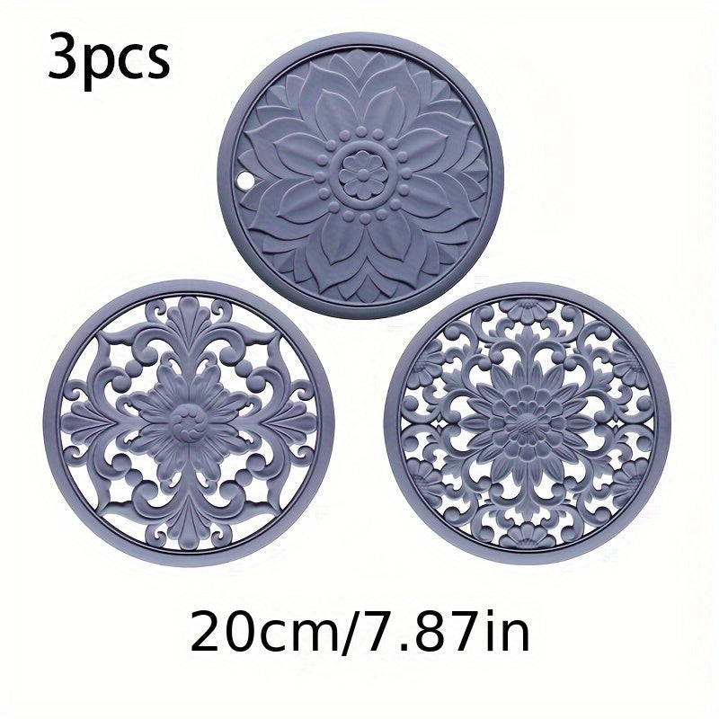 Värmebeständig silikon trivett mat set