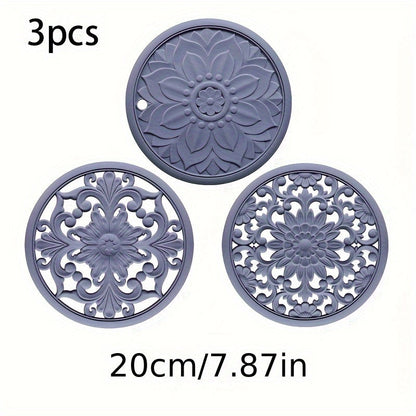 Värmebeständig silikon trivett mat set