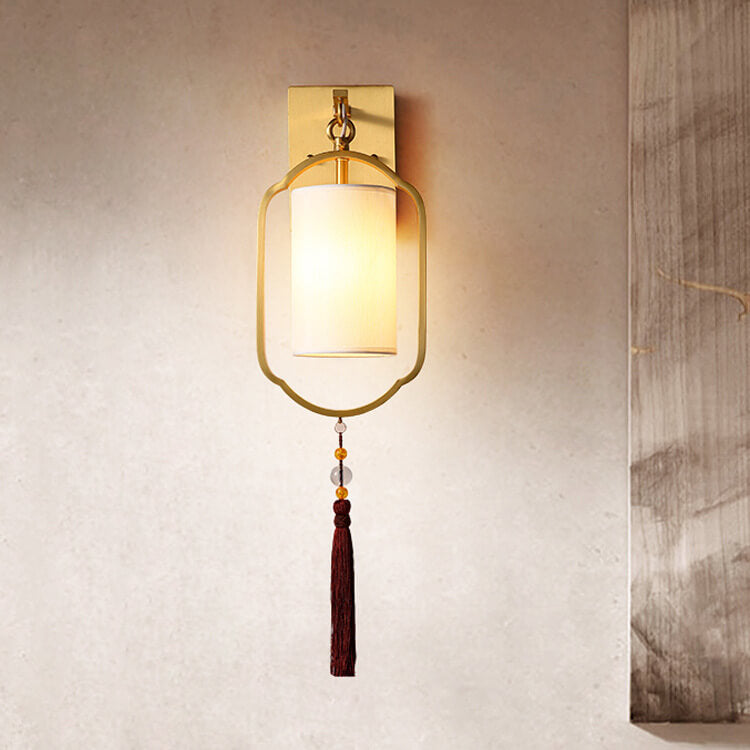 LumiGlow - Modernt 1-lamps vägglampa i tyg i kinesisk stil